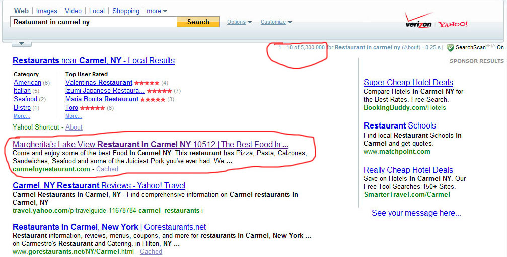 Yahoo Results For Margherita's Restaurant